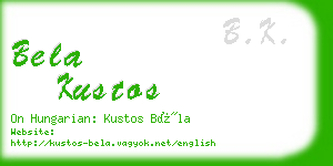 bela kustos business card